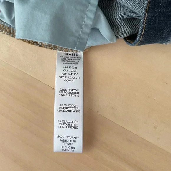 Frame Le Garçon Crop Covant Dark Wash Boyfriend Jeans 33 - Picture 7 of 8